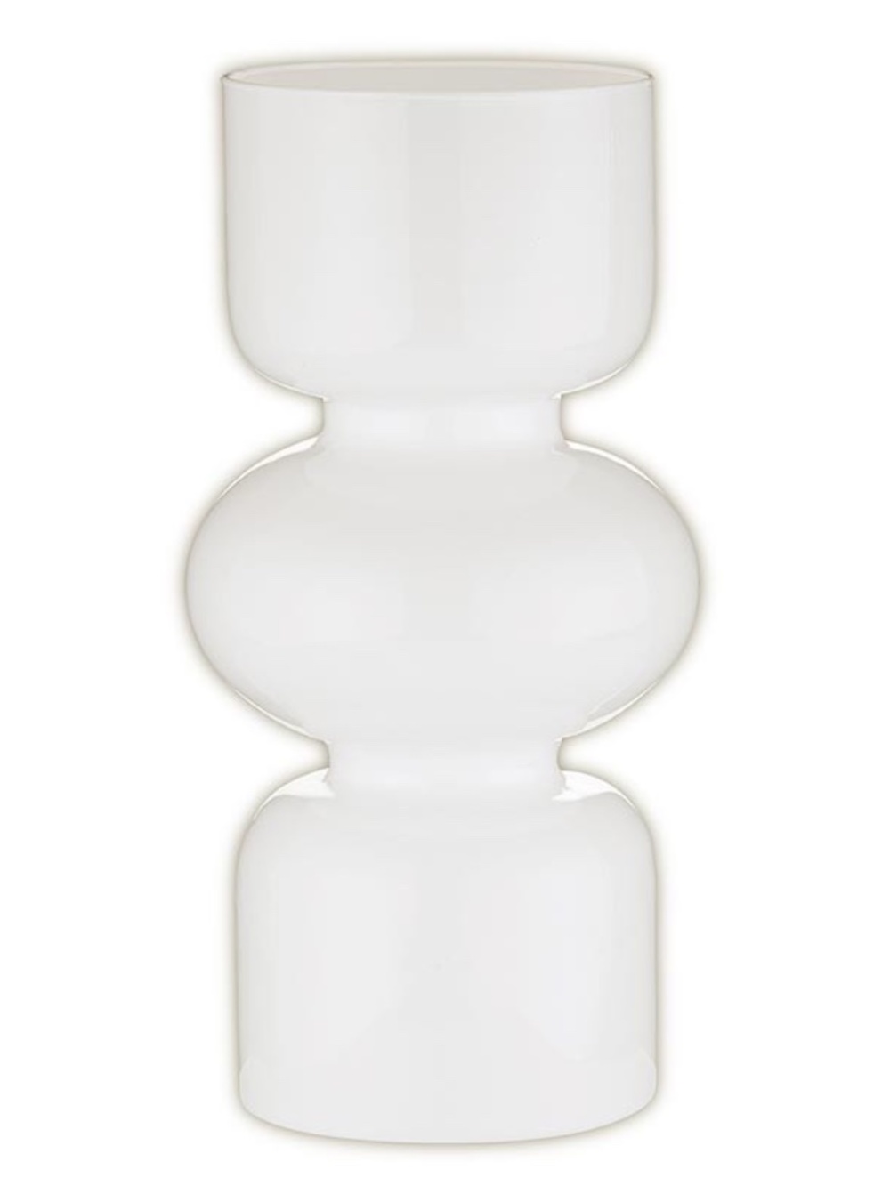 White Glass Bubble Vase Large 10"x5" Santa Barbara Modern Décor BRAND NEW